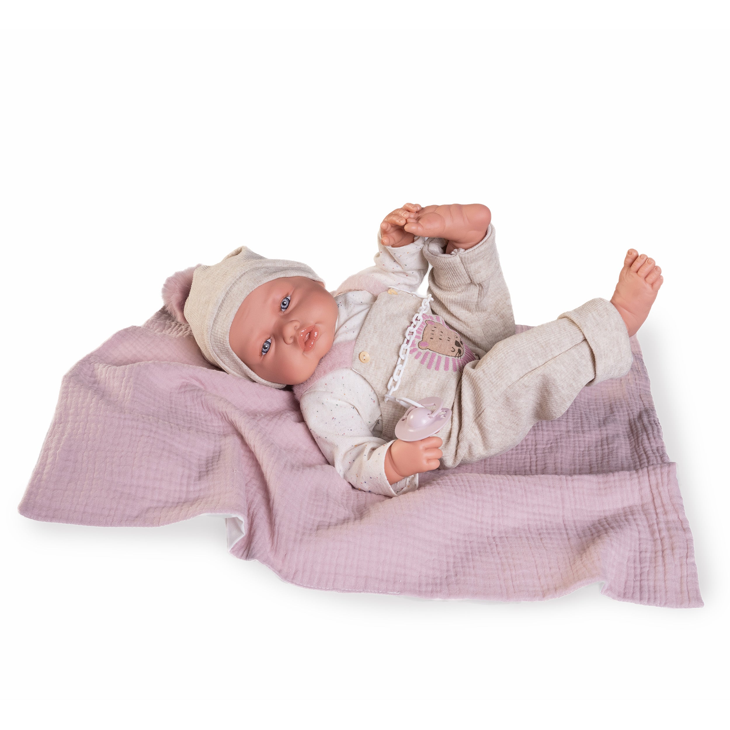 Antonio Juan Babydoo Doll - Poseable Doll with Blanket 50cm 18310