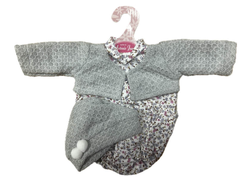 Vintage Floral Knit Baby Outfit Set 33-34cm Doll - 91033