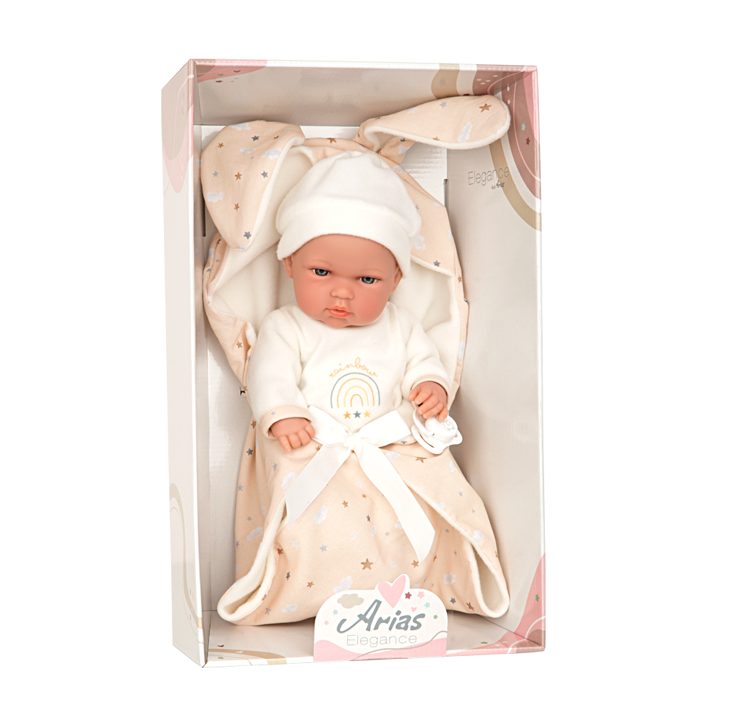 Arias 30cm Elegance Beige Bunny Blanket and Dummy 60761