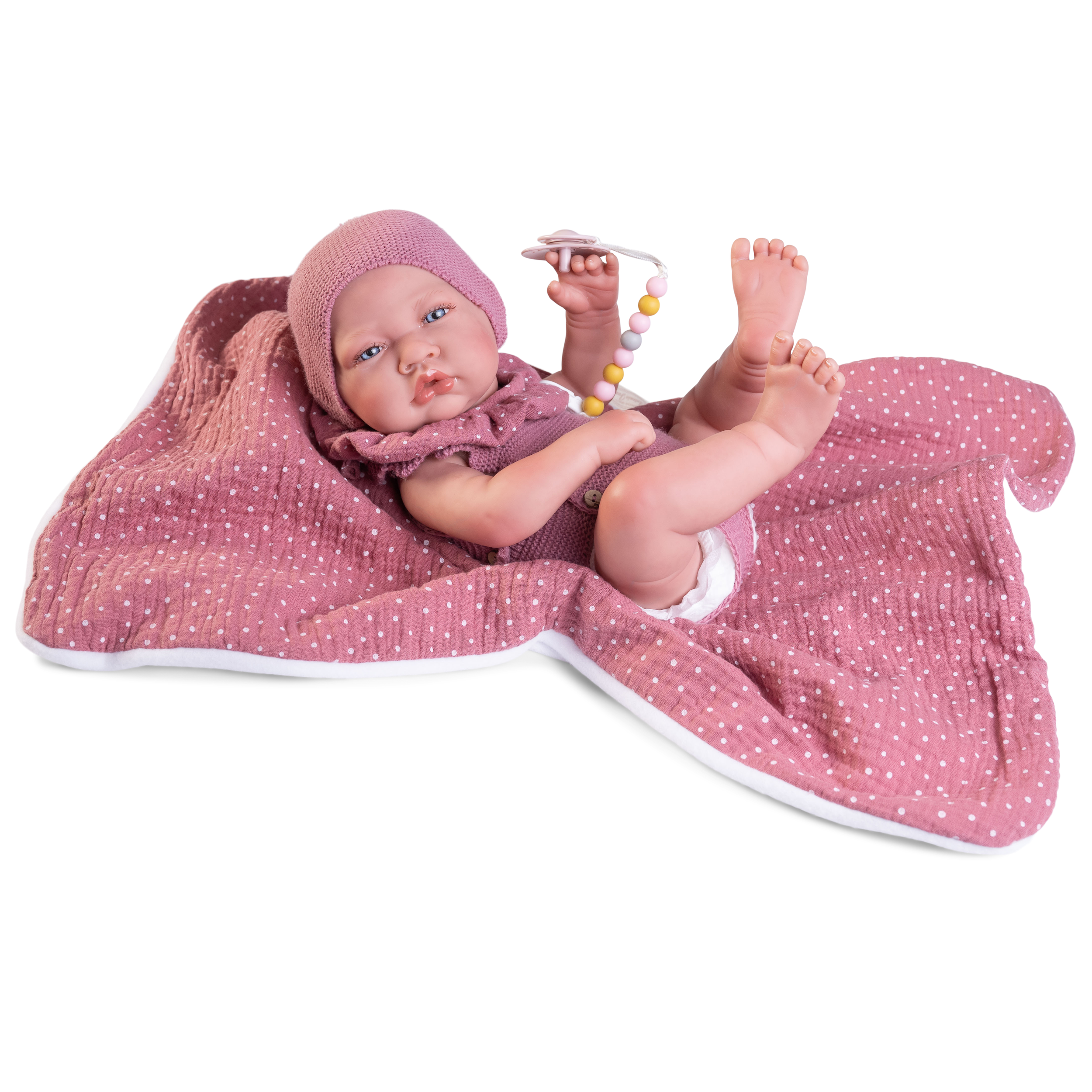 Antonio Juan Doll - Sweet Reborn Lúa with Pink Blanket 42cm 80220
