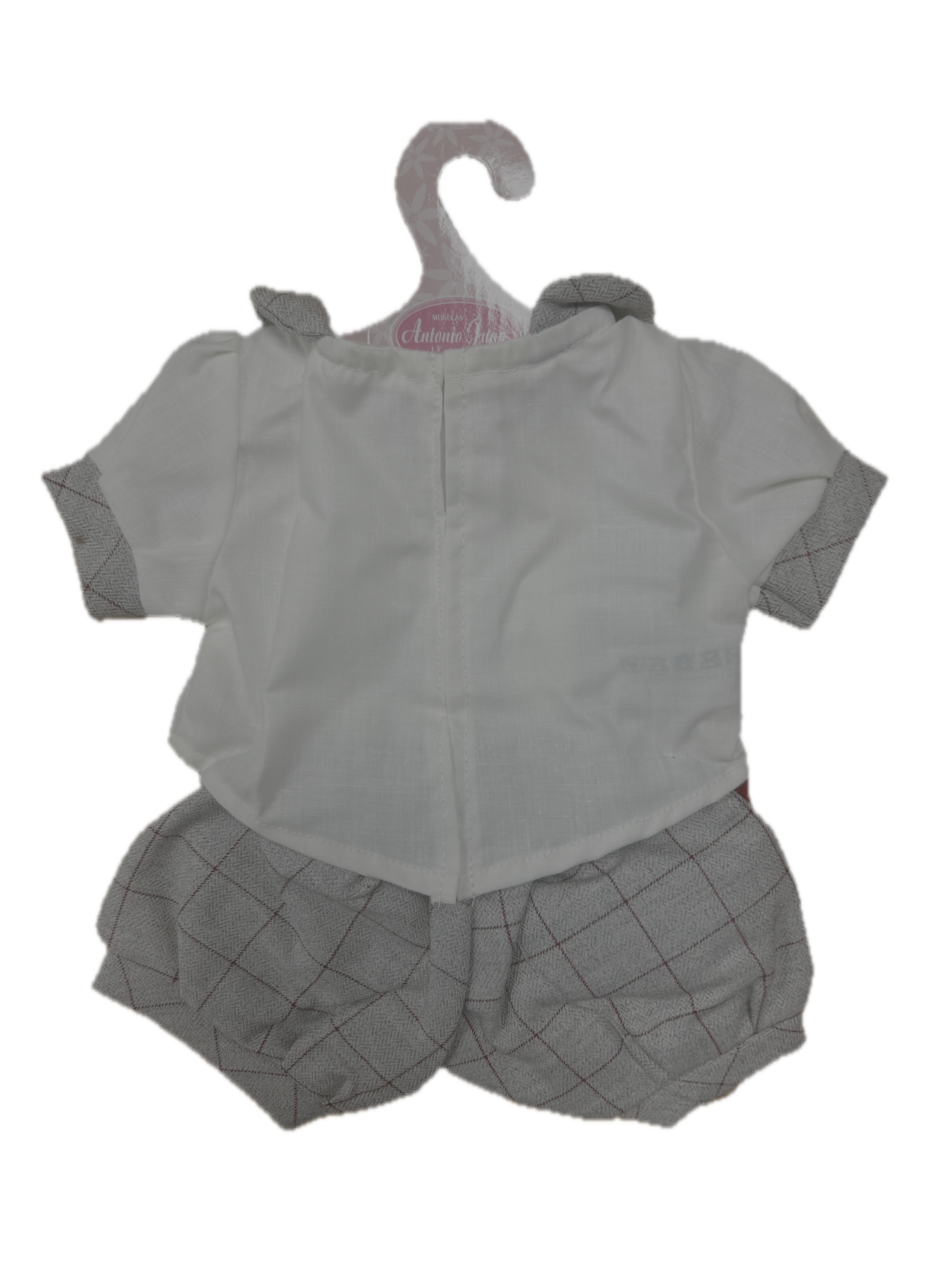 Antonio Juan Clothing for 40–42cm Dolls – Grey Check & Red Hat 2-Piece Outfit