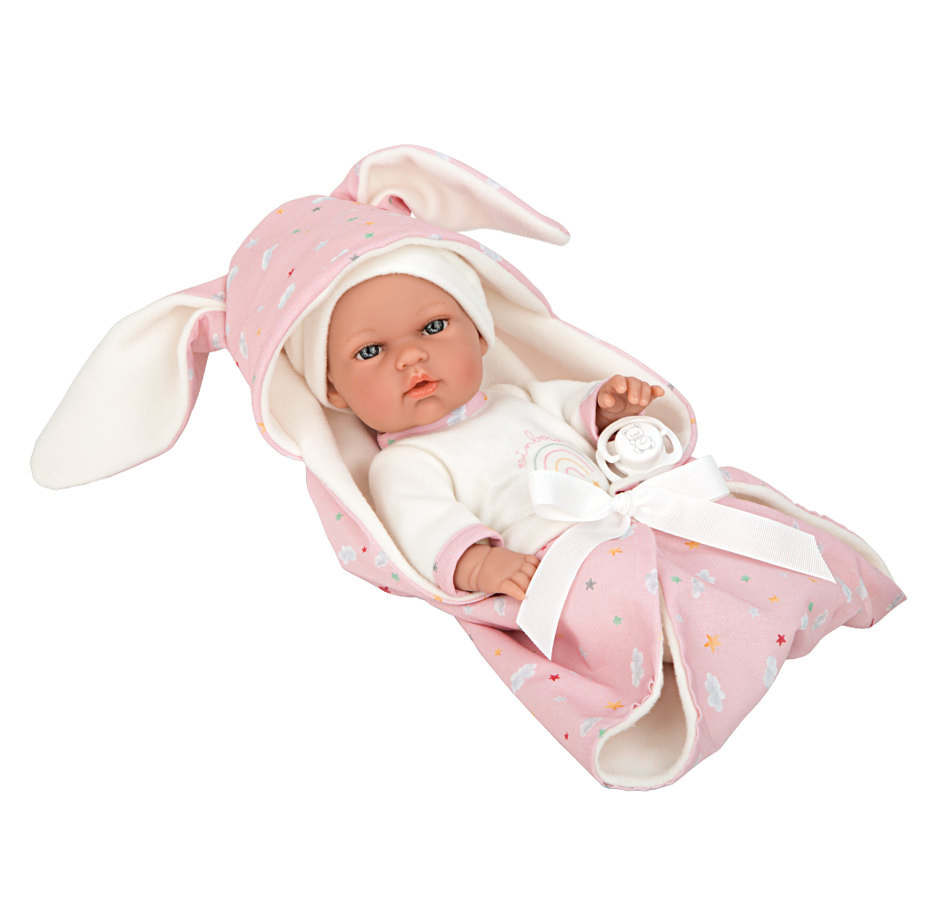 Arias 30cm Elegance Pink Bunny Blanket and Dummy 60760
