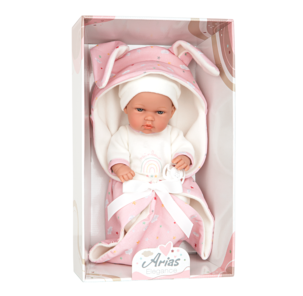 Arias 30cm Elegance Pink Bunny Blanket and Dummy 60760