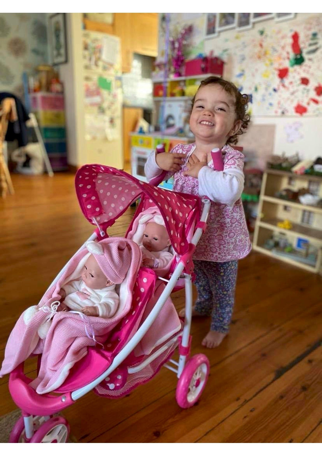 Roma Dotty Tandem Dolls Pram 3+ years 65cm
