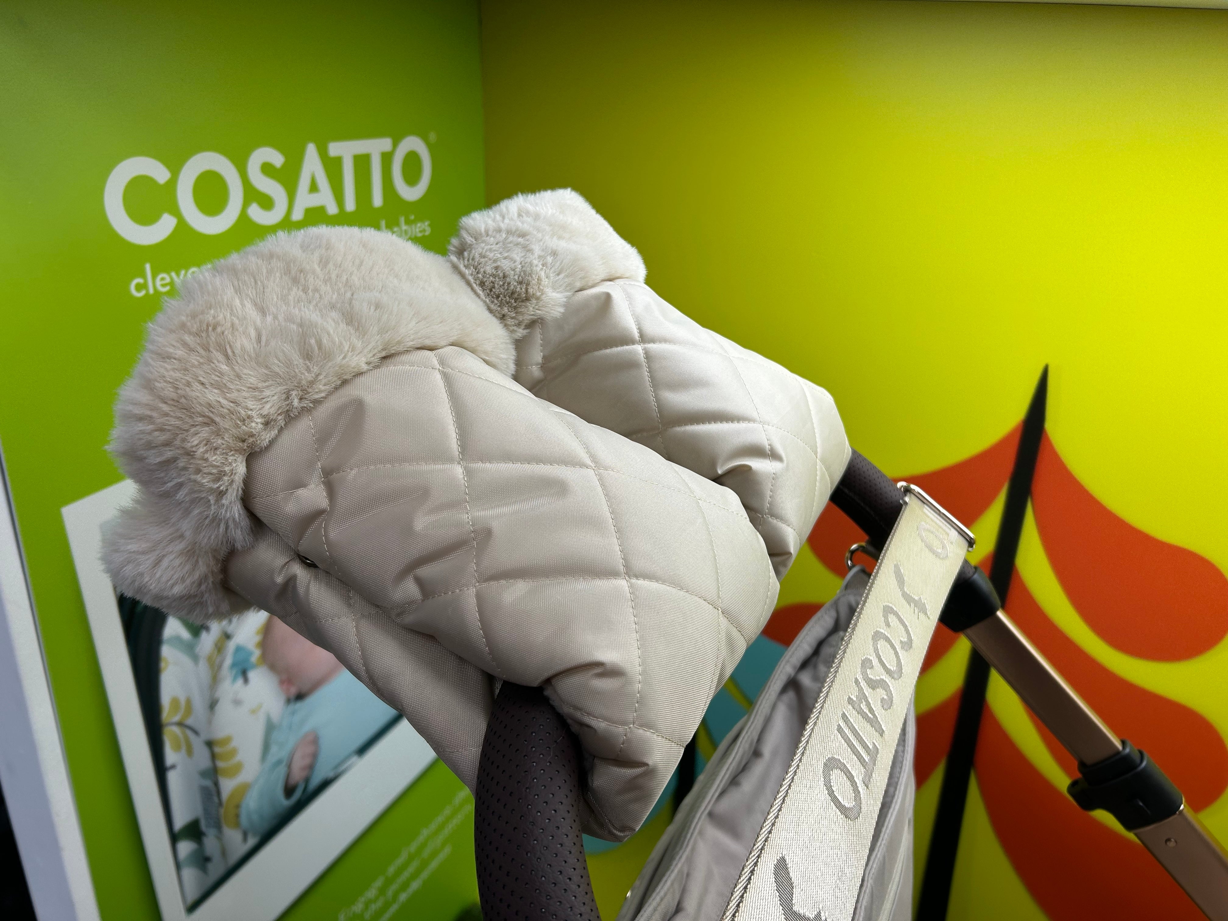 Roma Pram Fur Hand Mitts - Feather