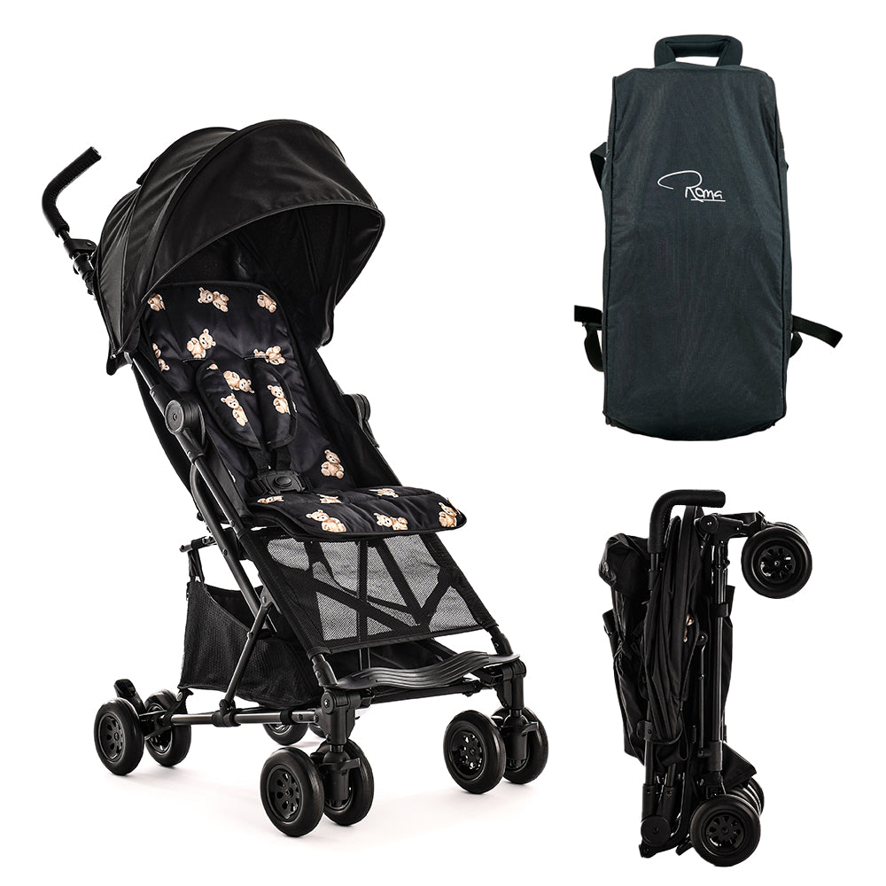 Roma Rizzo 2 and Travel Bag - Teddy Black