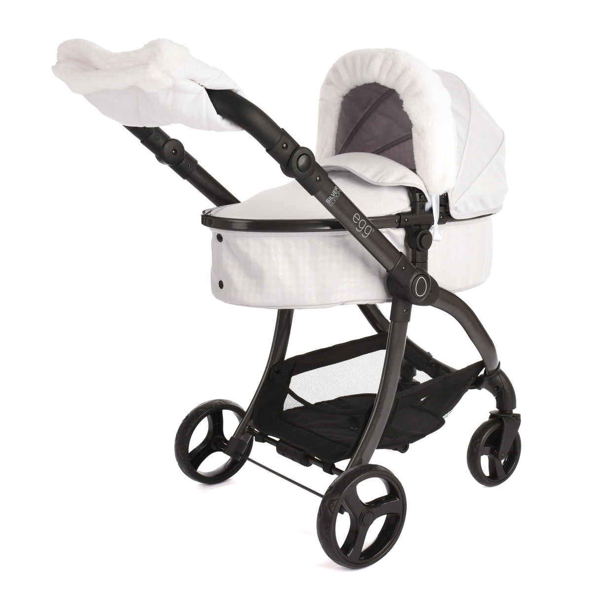 egg® Dolls Pram with FREE Accessories - Houndstooth Silver