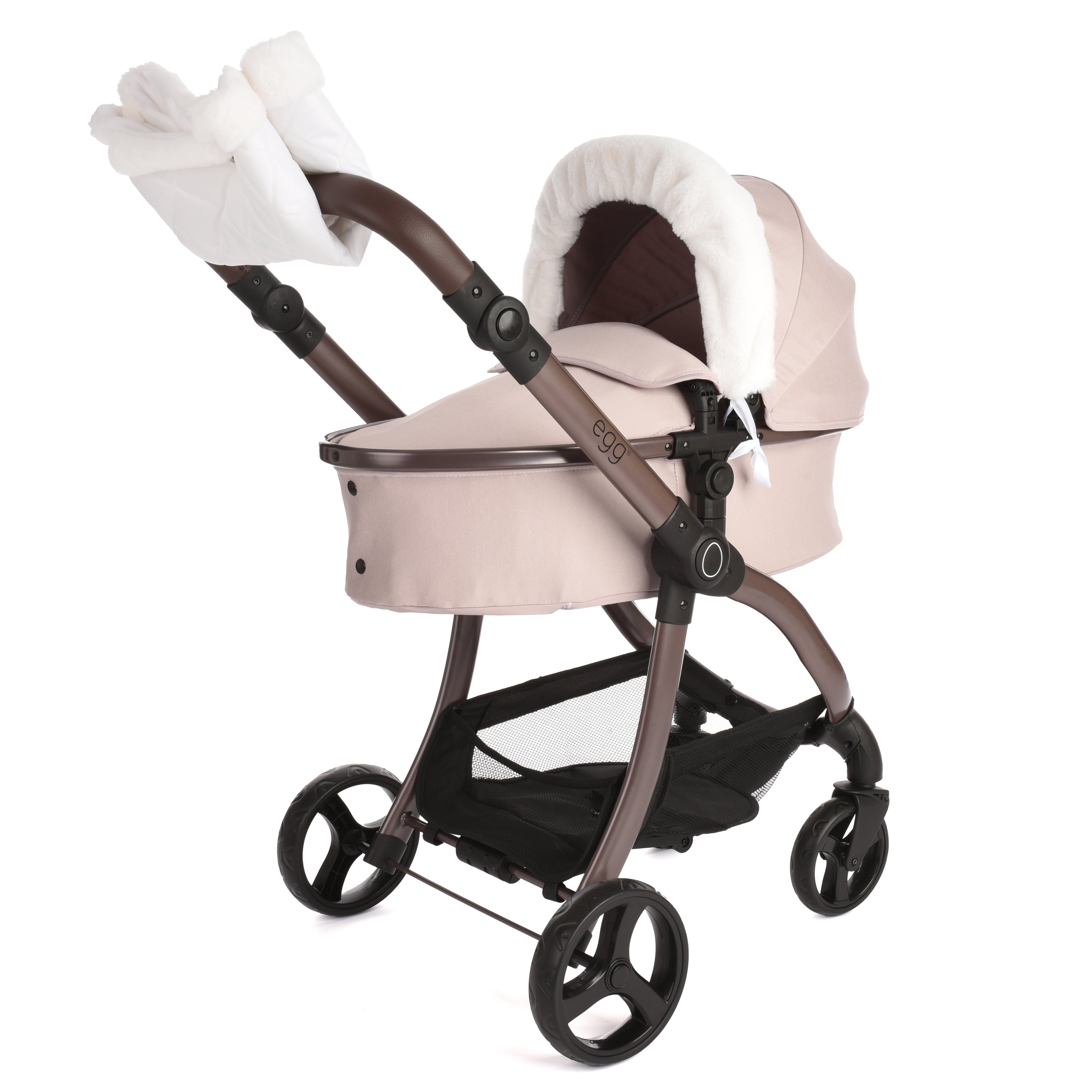 egg® Dolls Pram Fur Accessory Pack - White