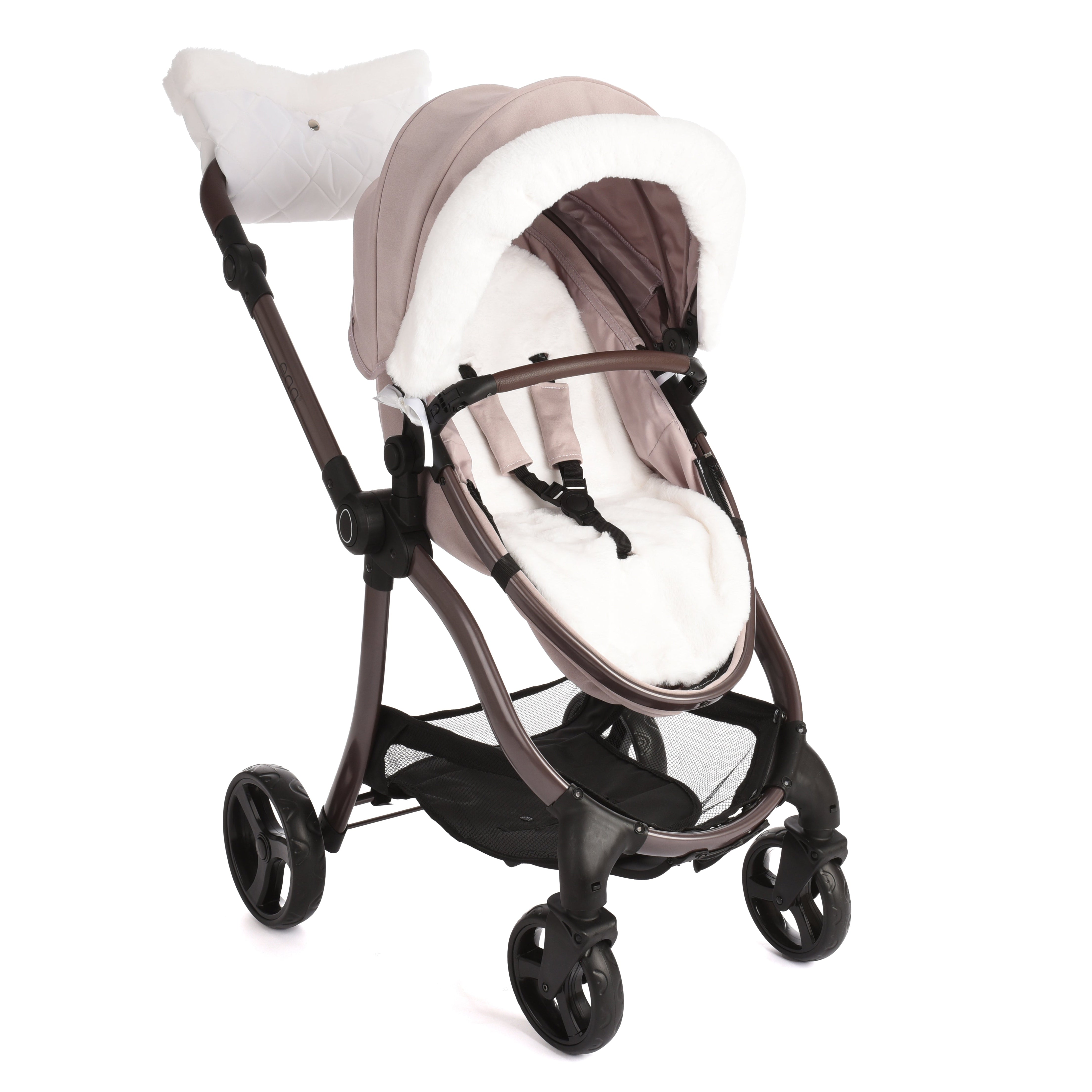 egg® Dolls Pram Fur Accessory Pack - White