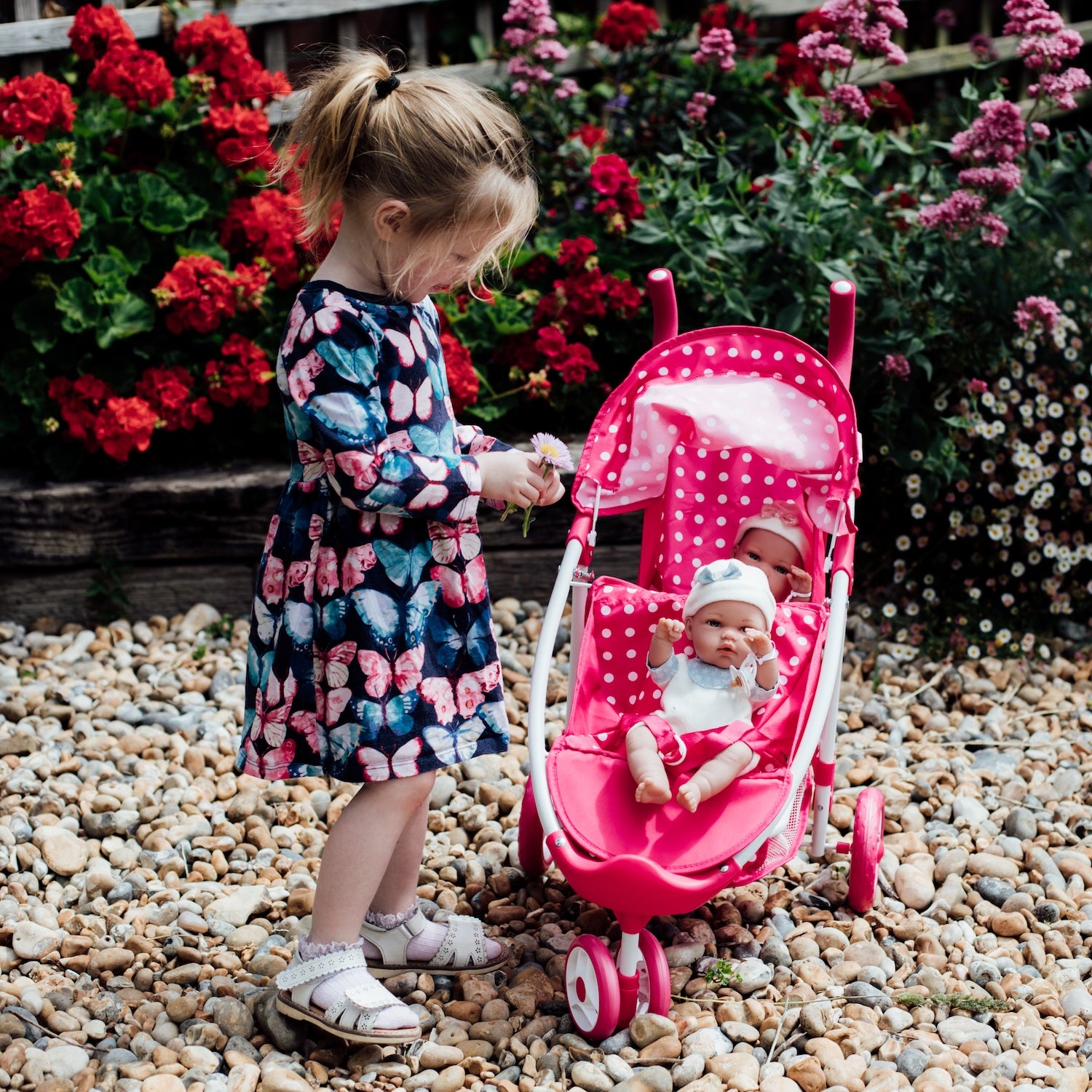 Roma Dotty Tandem Dolls Pram 3+ years 65cm
