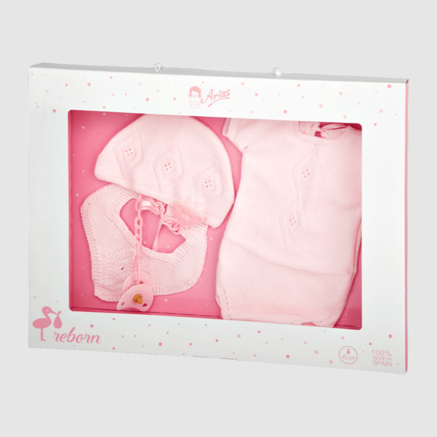 Clothing Set for a 45cm Reborn Doll with dummy and chain - Pink