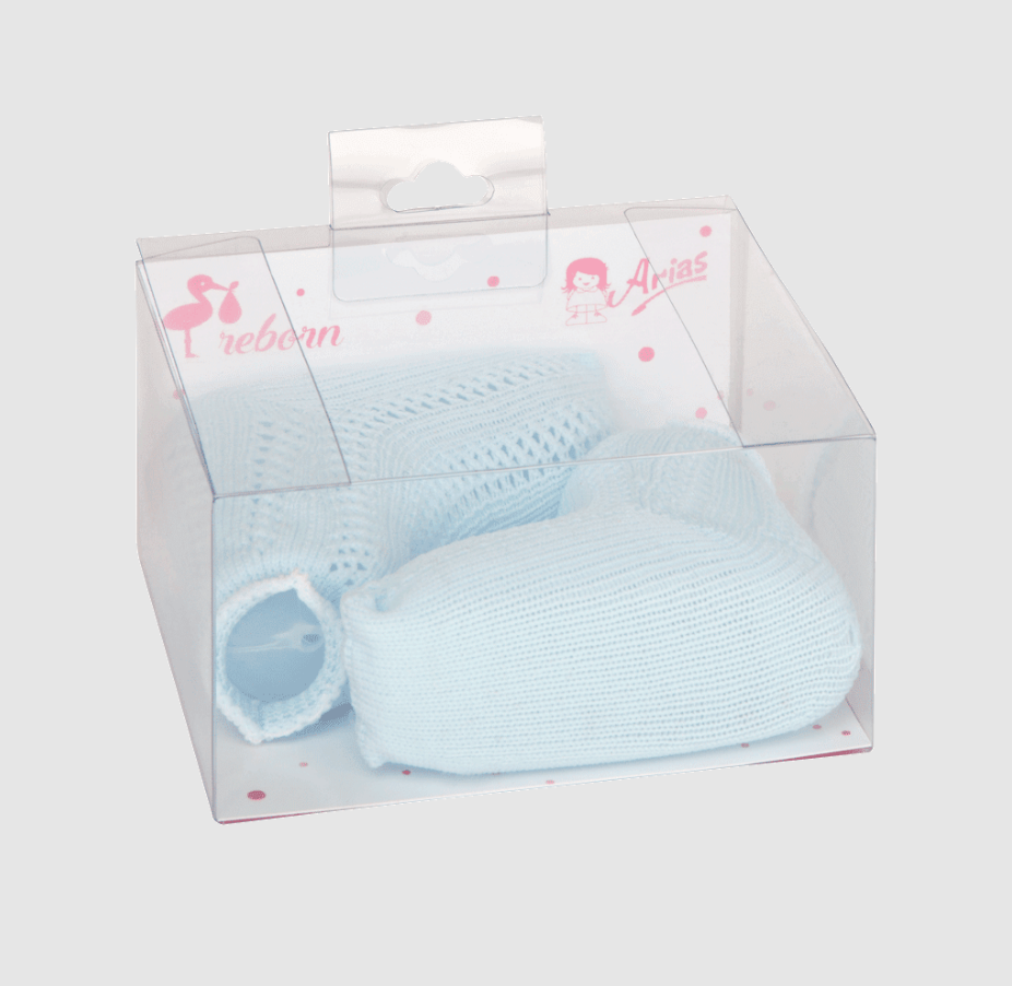 1 x Set of Blue Socks for a Reborn 40-45cm