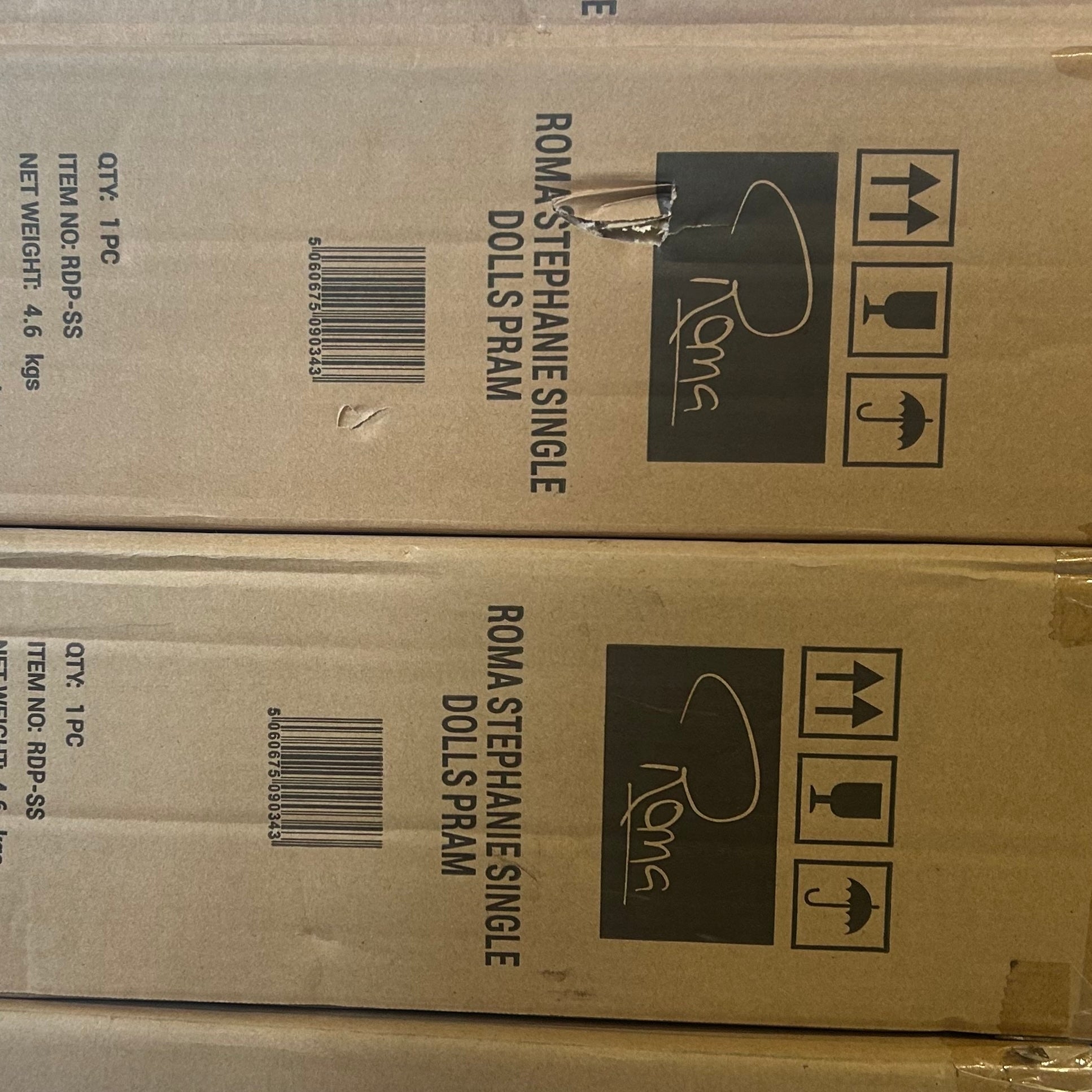 Warehouse Clearance Roma Stephanie Single Dolls Pram - Sparkle 3+ years 78cm