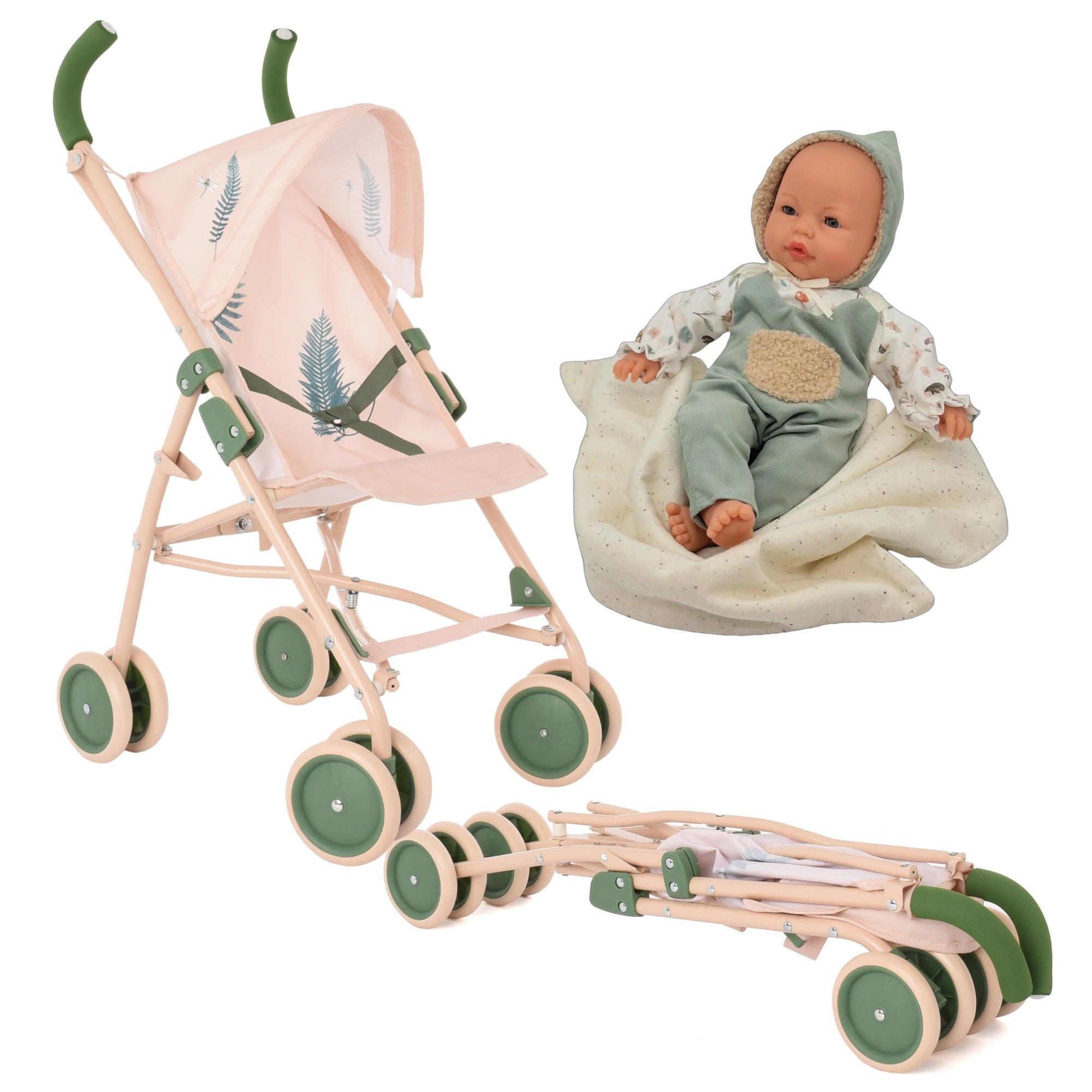 Roma RHS XL Umbrella Buggy and Crying Doll - Fern