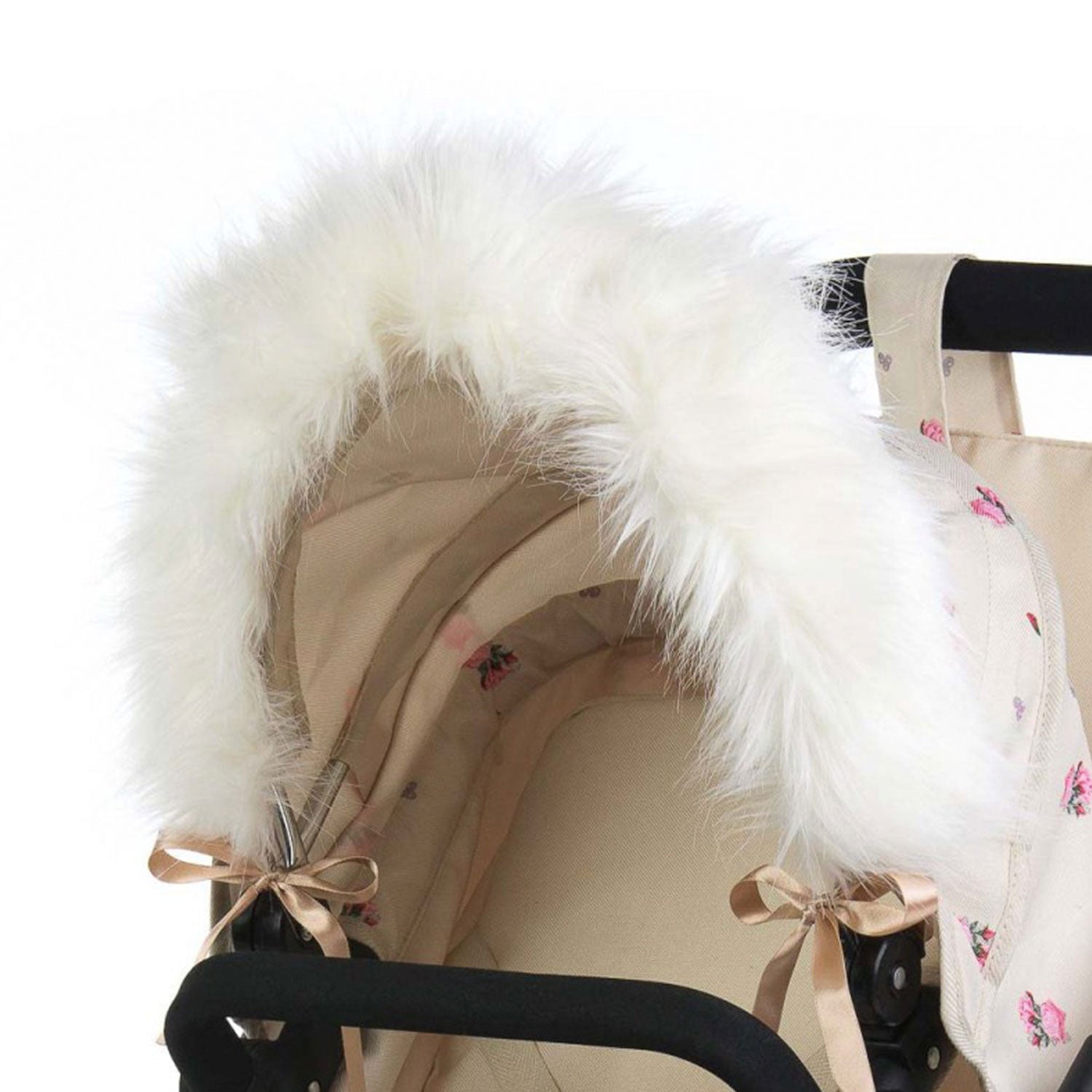 Roma Dolls Pram Hood Fur - Cream