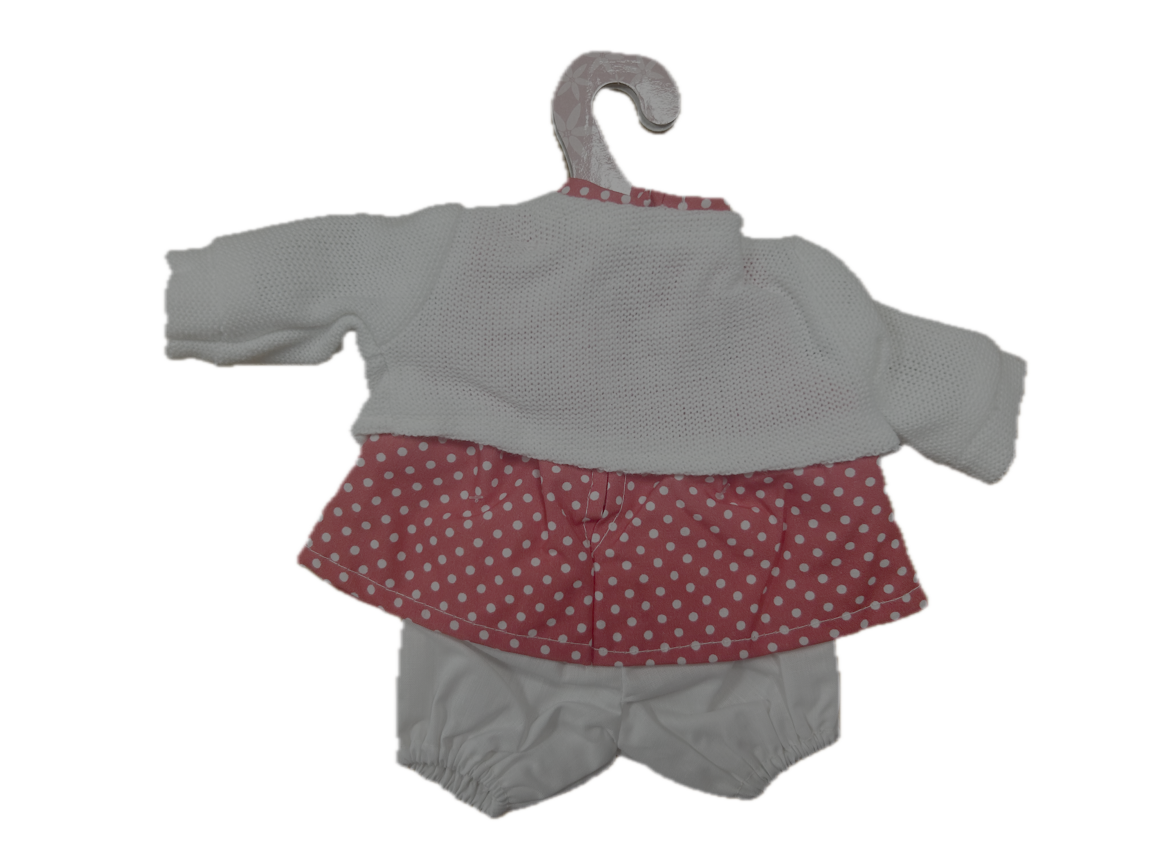 Polka Dot Dress & Cardigan Baby Outfit Set 33-34cm Doll