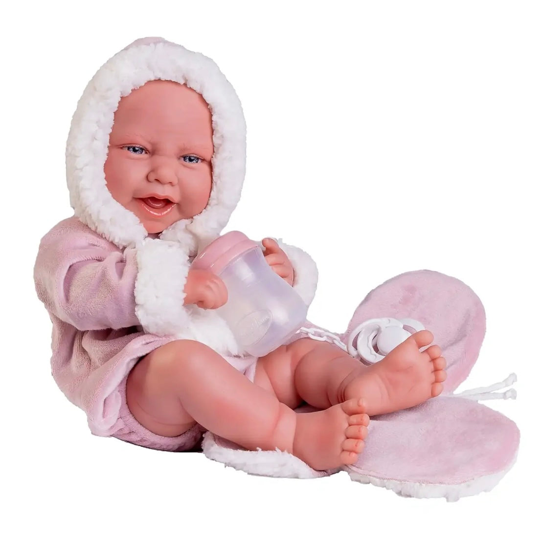 Doll - Newborn Carla with Butterfly Washcloth and Feeding Bottle 42cm