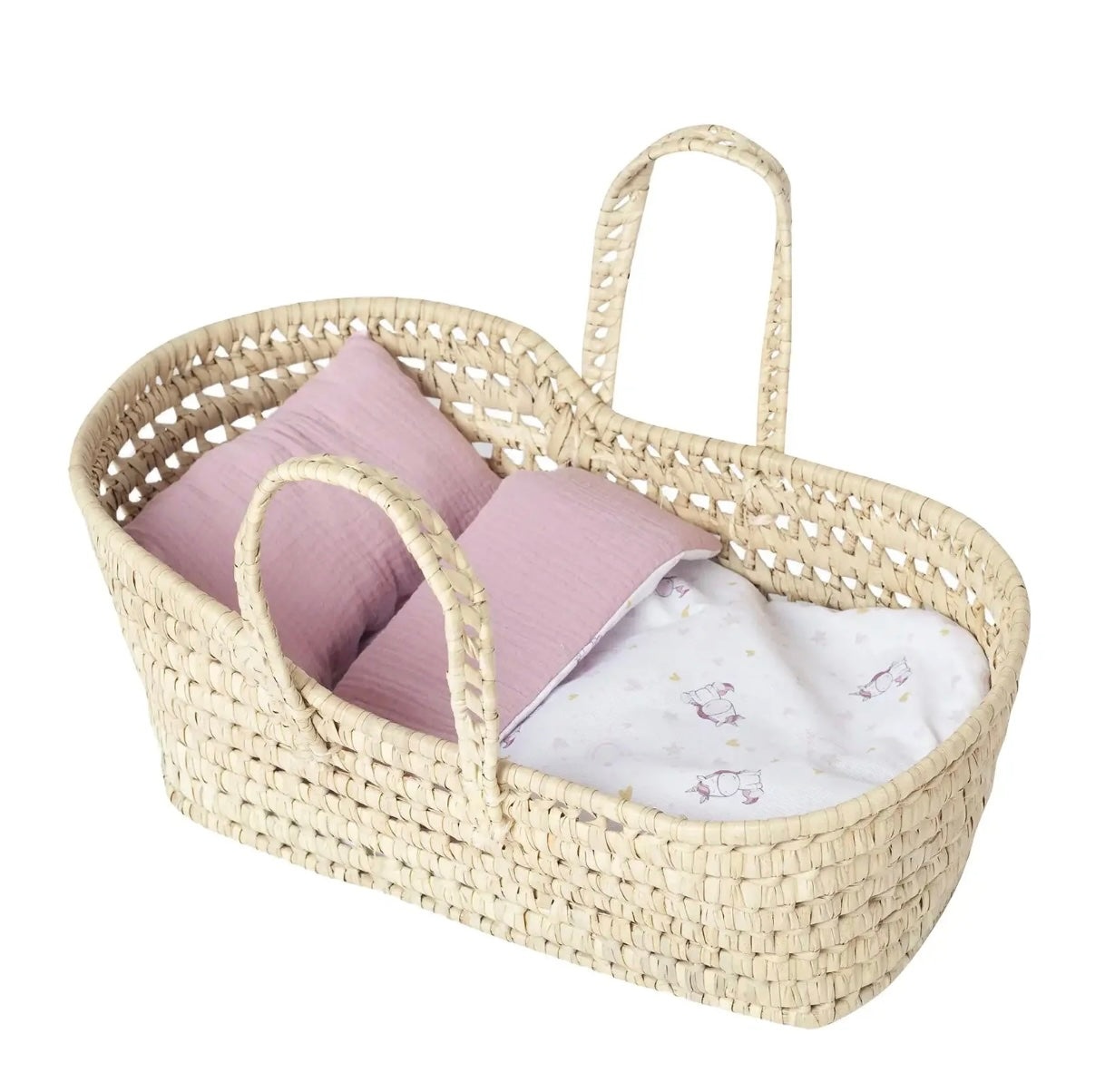 Dolls Palm Moses Basket - Unicorns 42cm