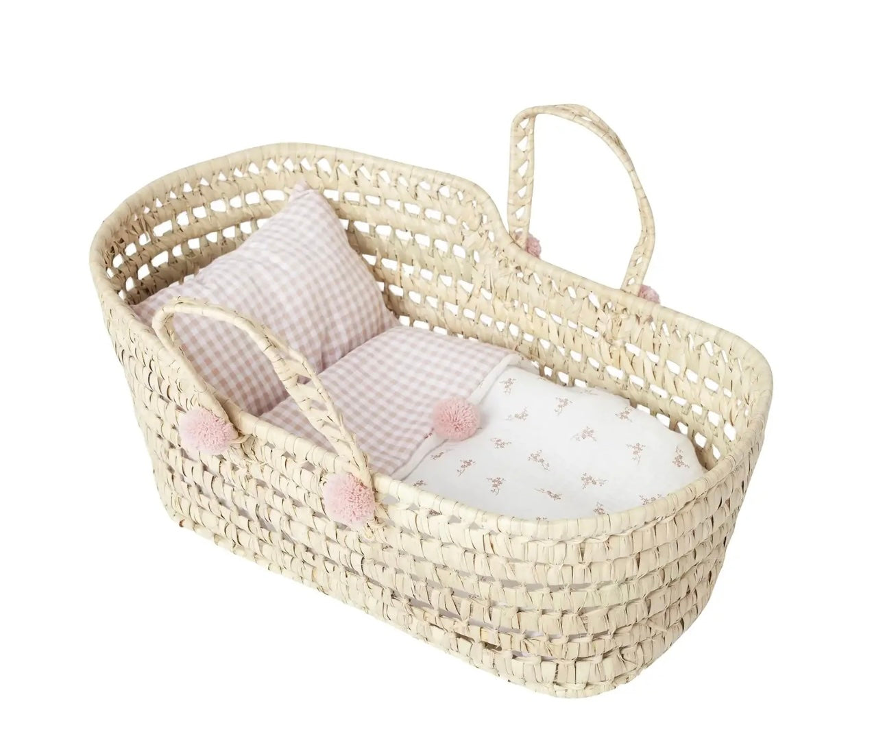 Dolls Palm Moses Basket - Floral 33cm