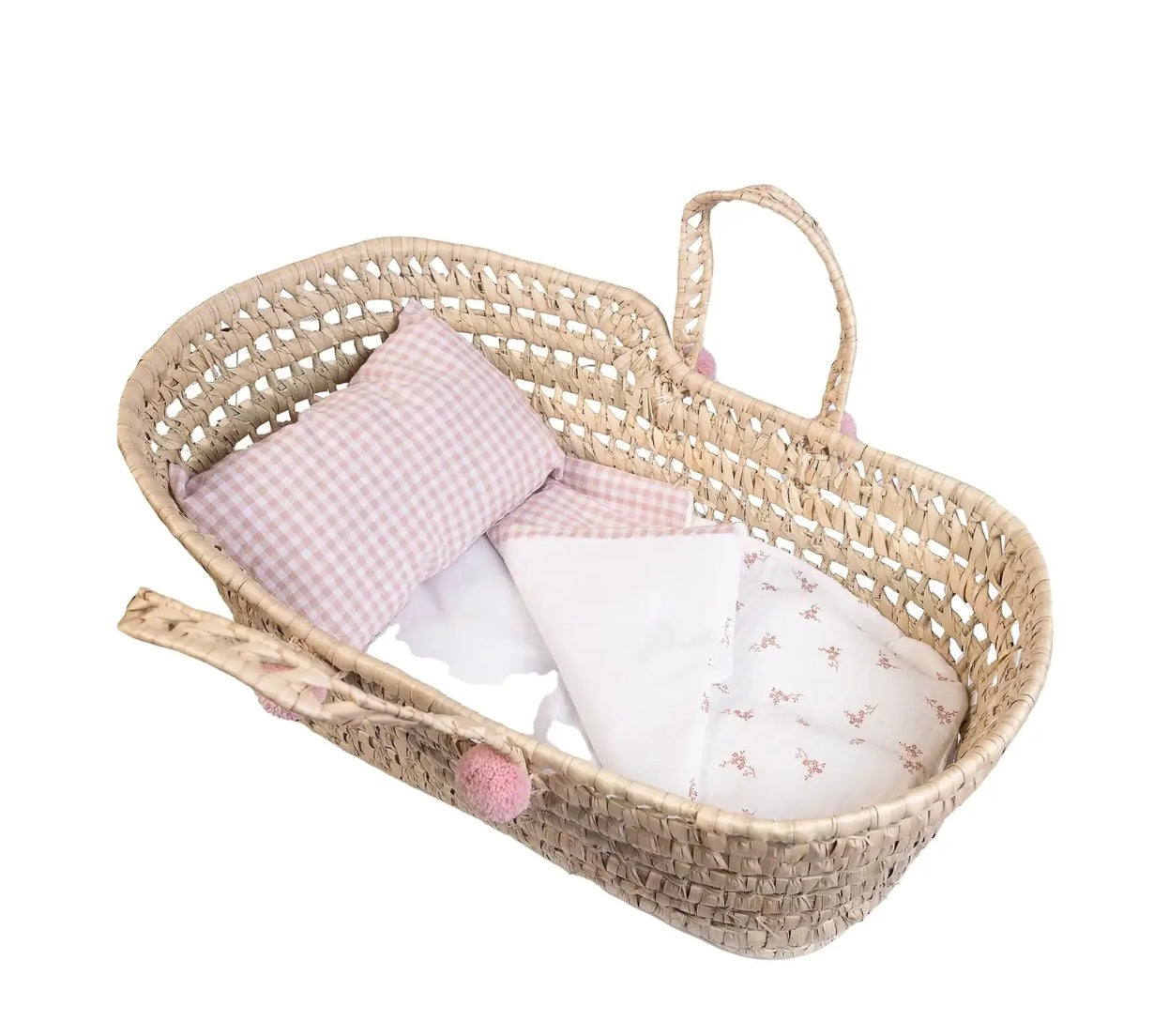 Dolls Palm Moses Basket - Floral 33cm