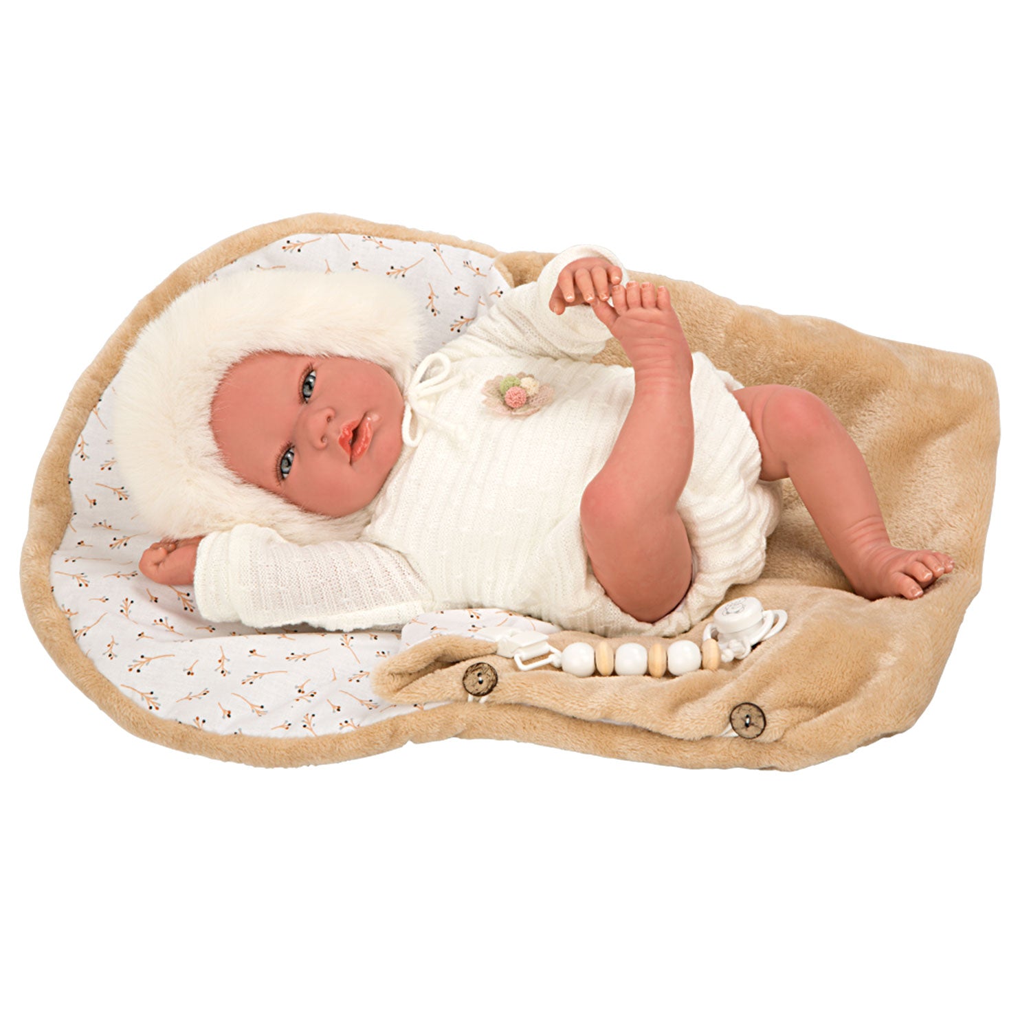 REBORN BABY ALEJANDRA BEIGE WITH SLEEPING BAG