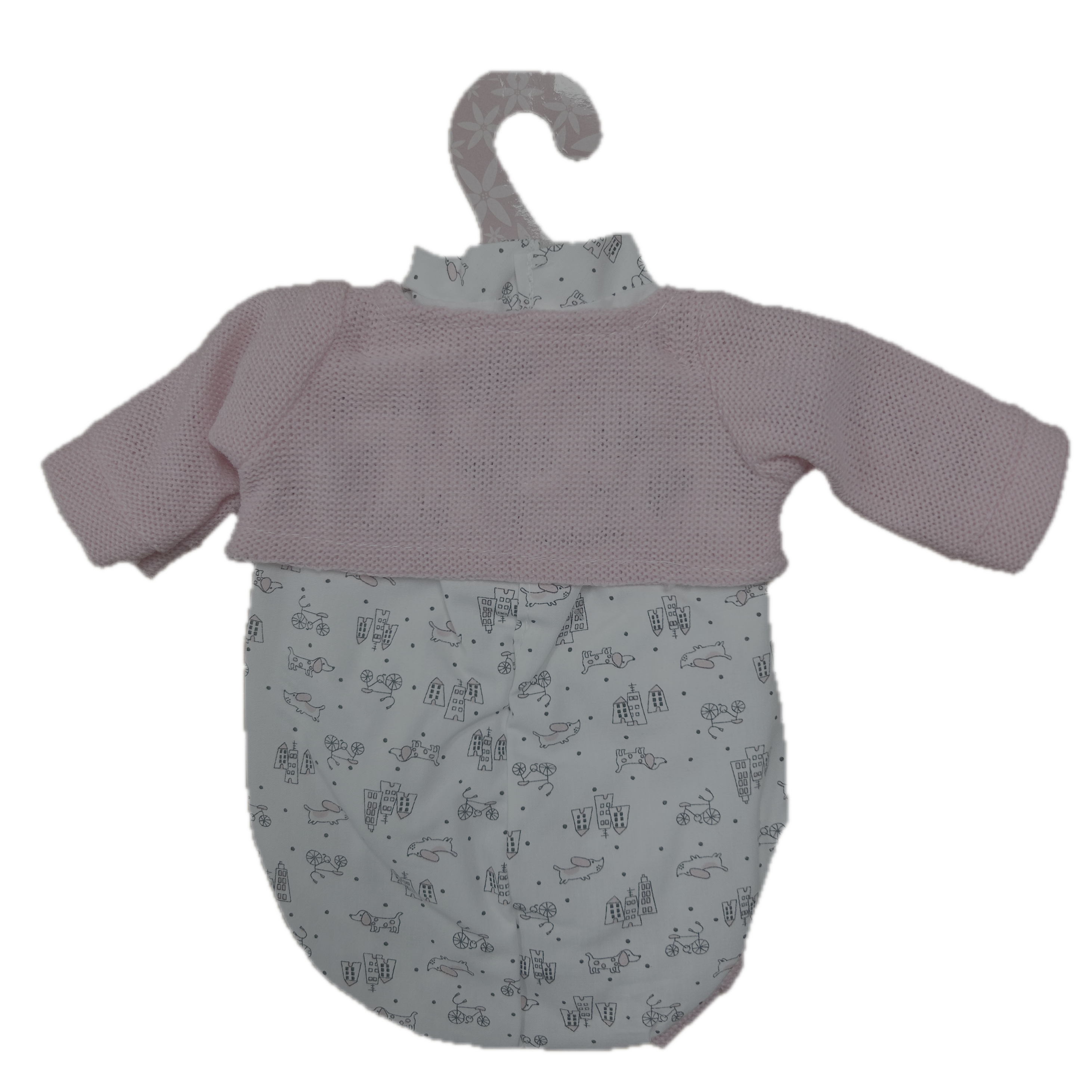 Antonio Juan Clothing for a 33cm Doll – Pink Romper, Cardigan and Hat 2 Pom Pom