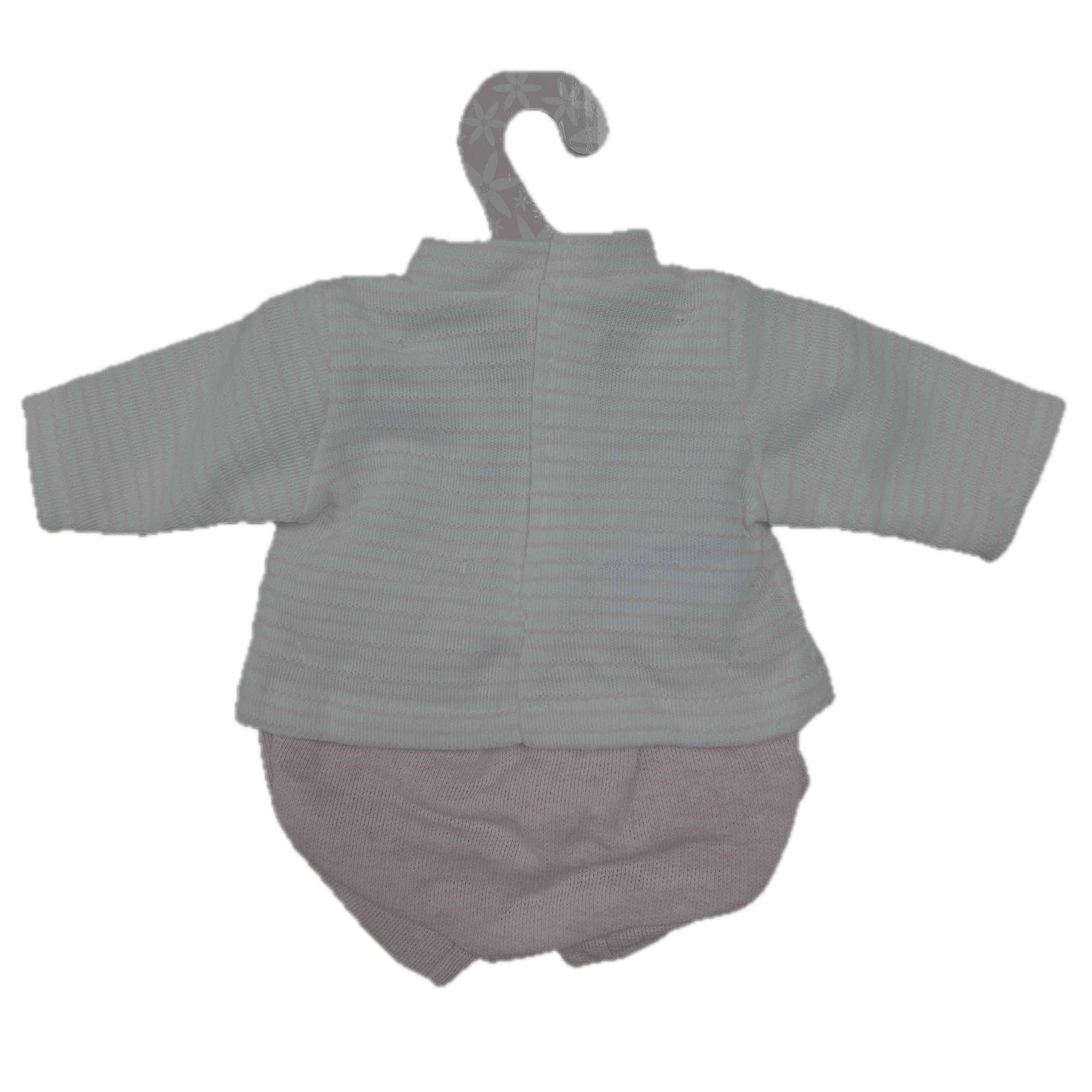 Antonio Juan Clothing for a 33cm Doll – Pink Stripe 3 Piece 2 Pom Pom Hat