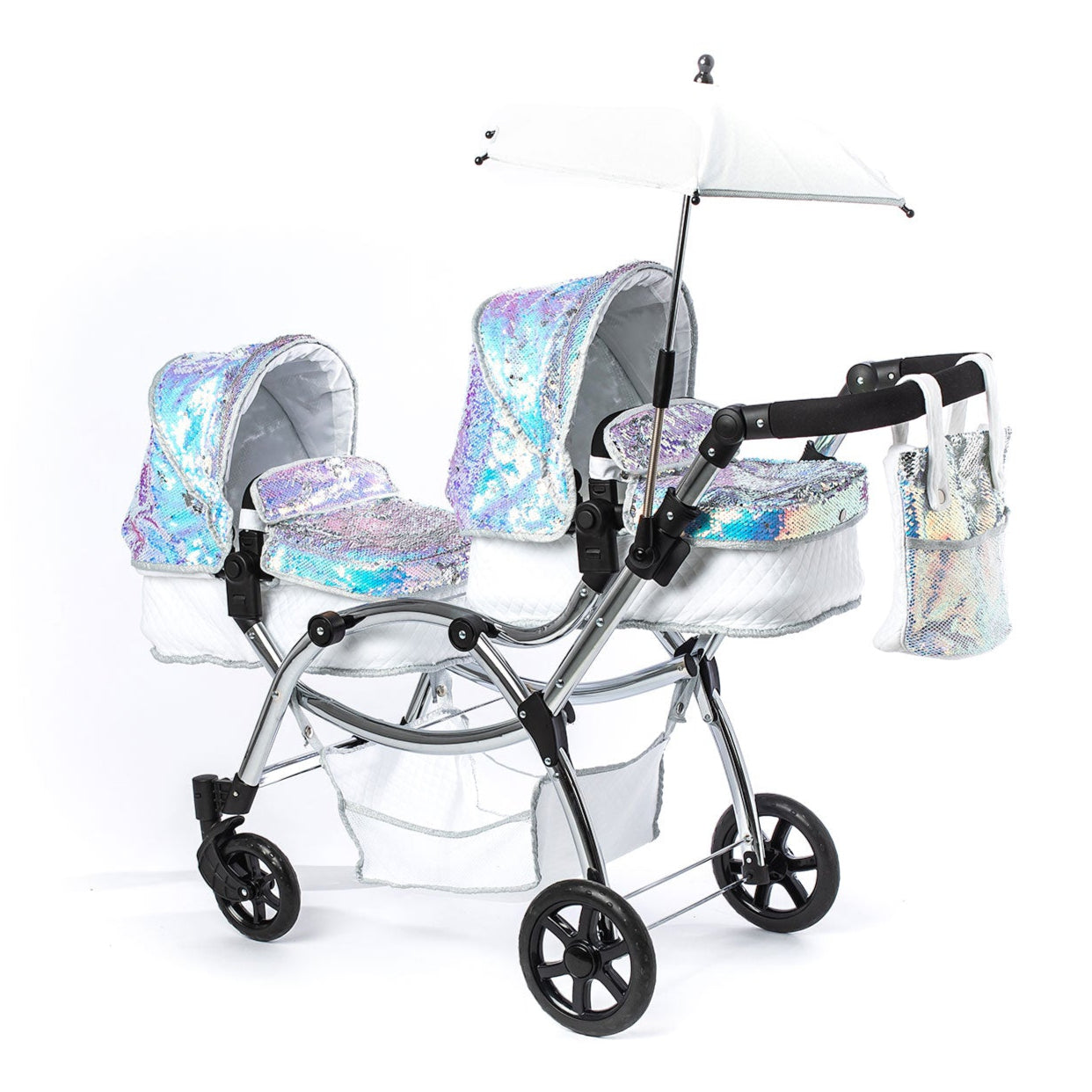 Warehouse Clearance Roma Polly Amy Childs Twin Dolls Pram - Mermaid 3+ years up to 84cm