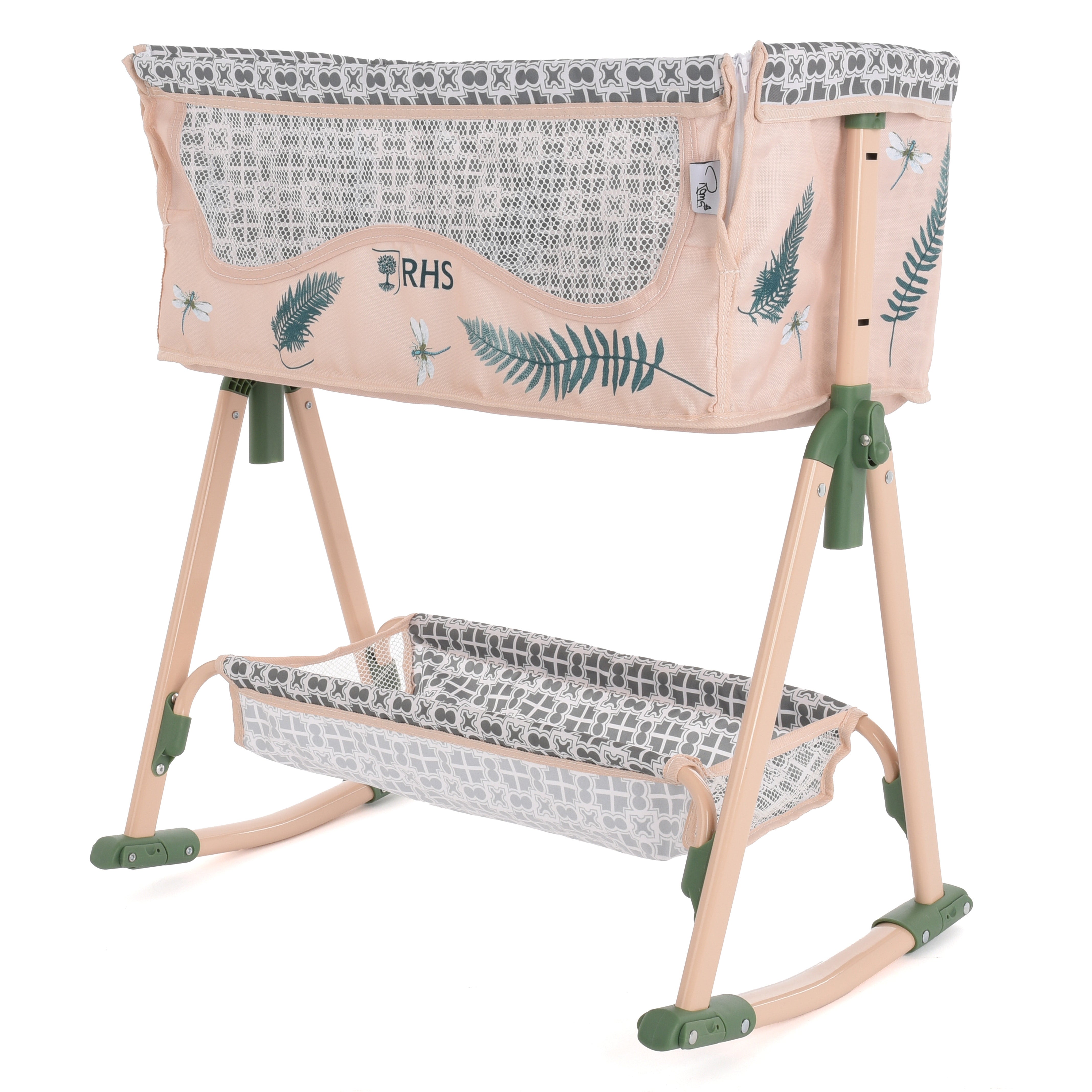 Roma RHS Bedside Crib - Fern