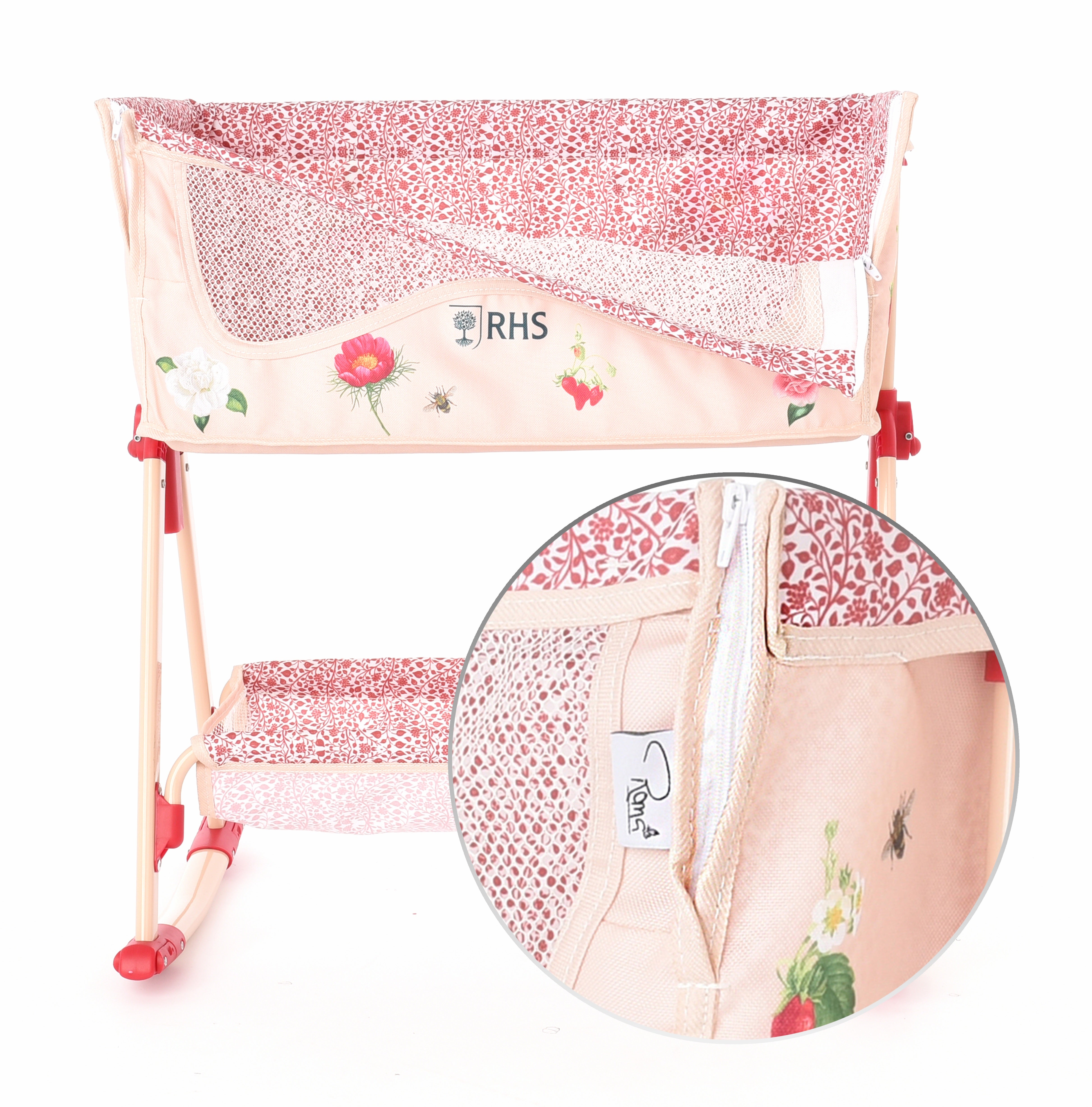 Roma RHS Bedside Crib - Flora