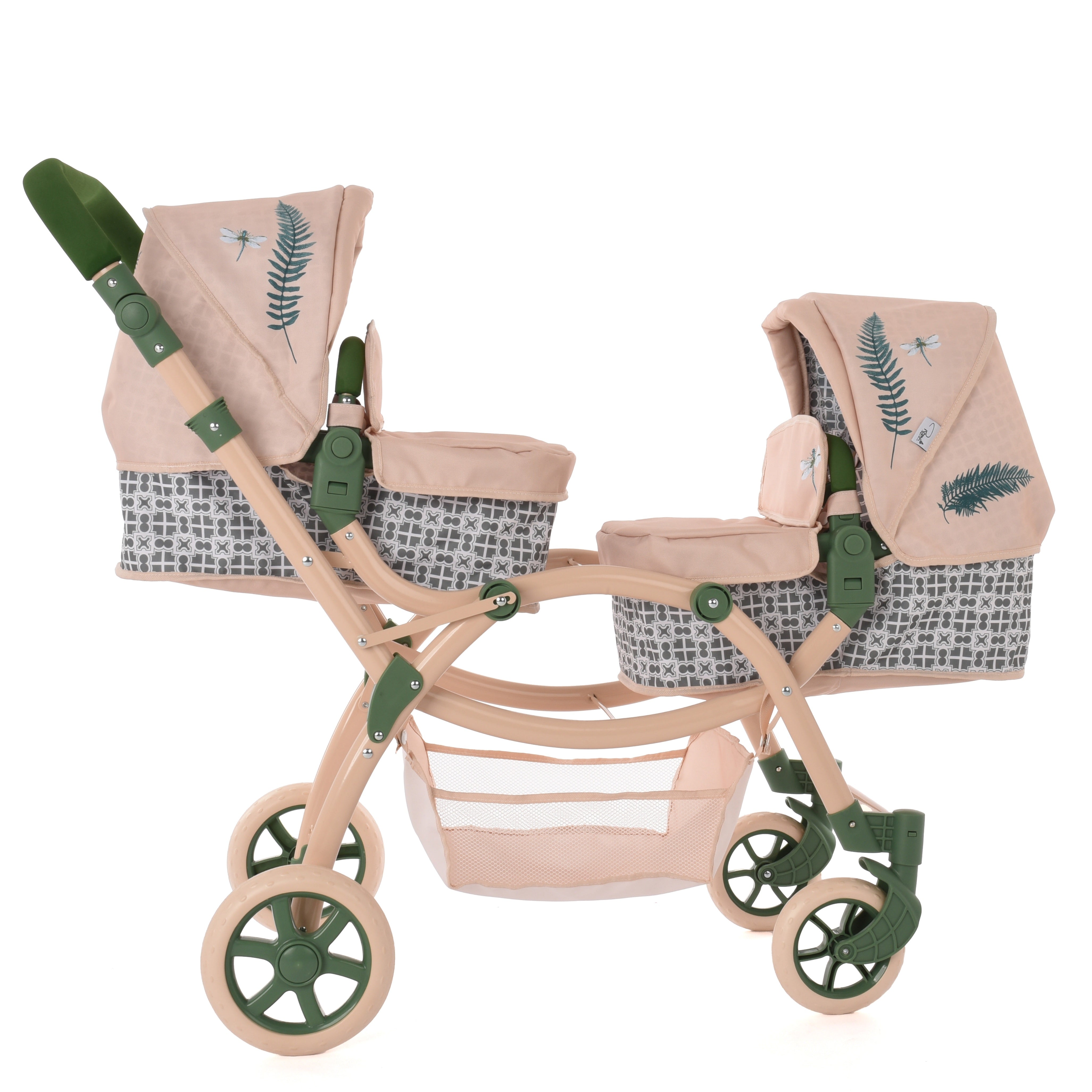 dolls double stroller Roma RHS Twin Dolls Pram - Fern