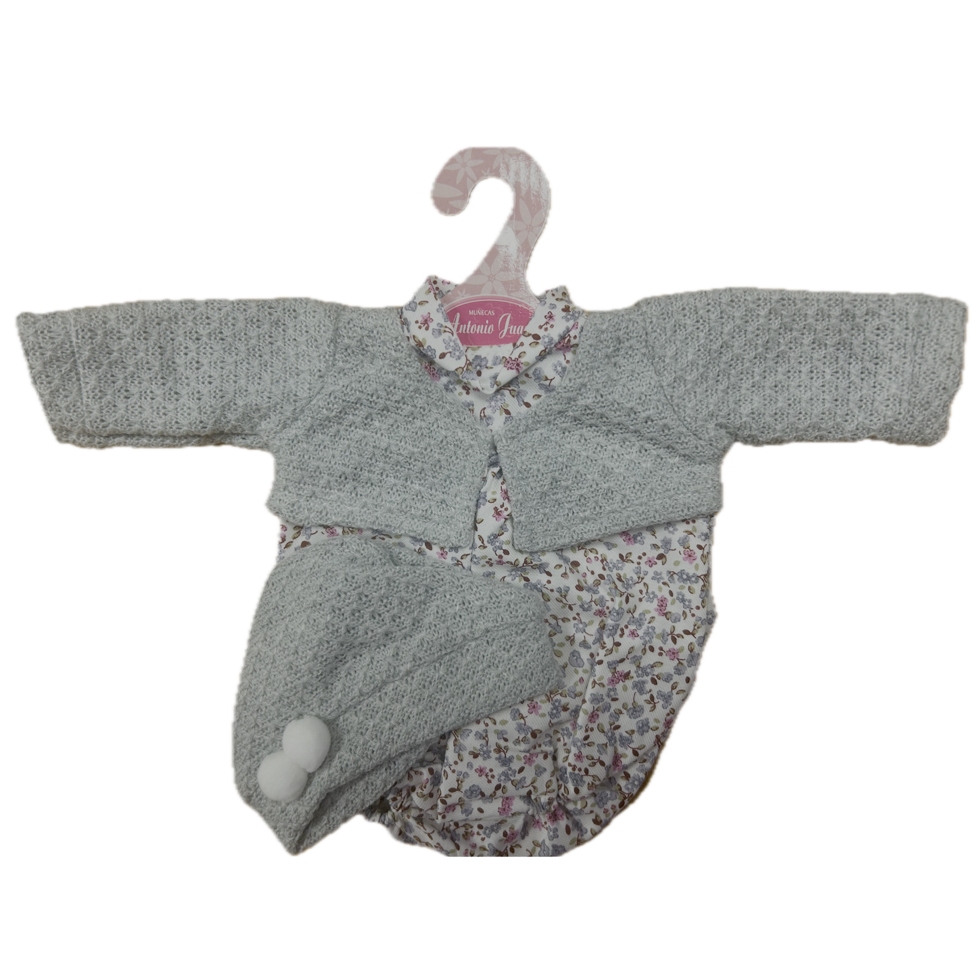 Vintage Floral Knit Baby Outfit Set 33-34cm Doll - 91033